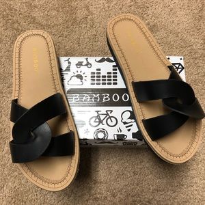NITB Bamboo Black Slip on Sandals